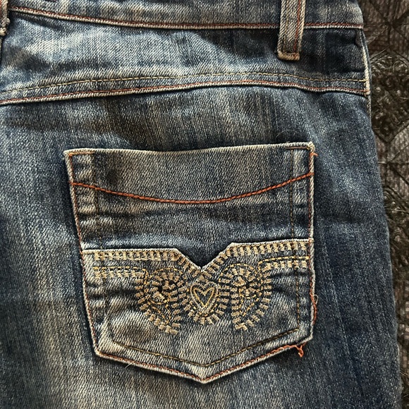 Vintage Chinese embroidered Jean capris Y2K Chinese Dragon - Picture 2 of 4